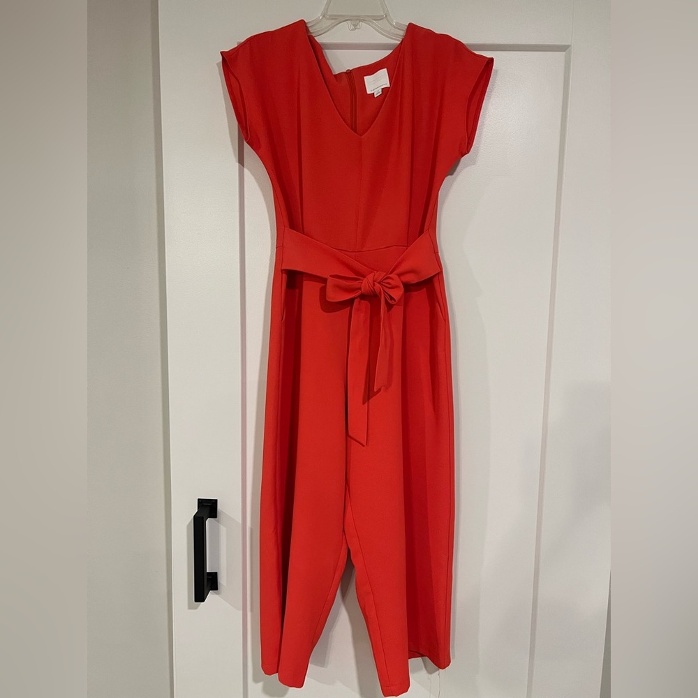 ett:twa by anthropologie red/orange jumpsuit romper size medium